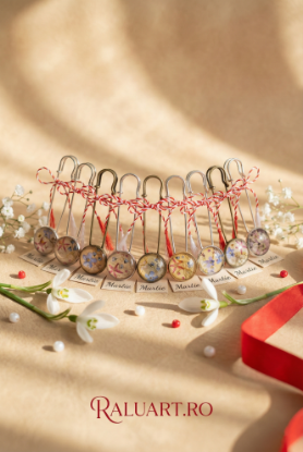 Poza cu Ac de broșă cu flori naturale presate – O fărâmă de natură nemuritoare